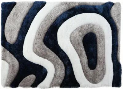 Mateos Grey White Blue - 3 6  X 5 6  Area Rug