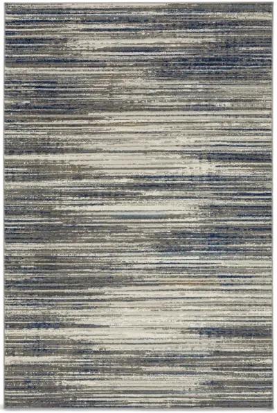 Cleopatra Bell Place Grey Dark Blue Area Rug - 5 3  X 8 0 