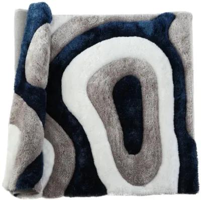 Mateos Grey White Blue 5 0  x 7 0  Area Rug