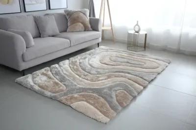 Mateos Silver Grey Carmel  - 5 0  x 7 0  Area Rug