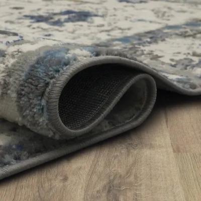 Cleopatra Evesham Grey Dark Blue Area Rug - 7 10  X 10 0 