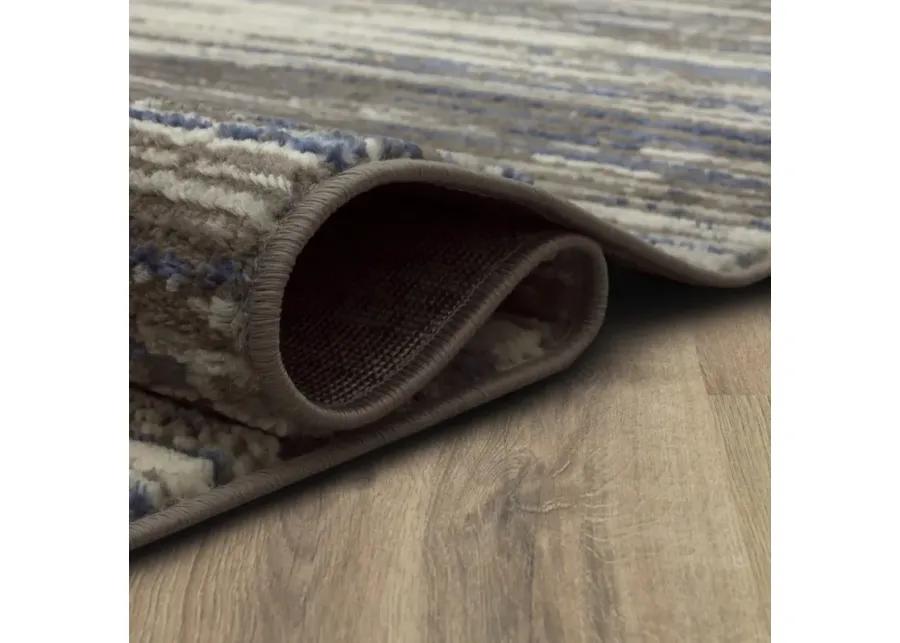 Cleopatra Bell Place Grey Dark Blue Area Rug - 7 10  X 10 0 