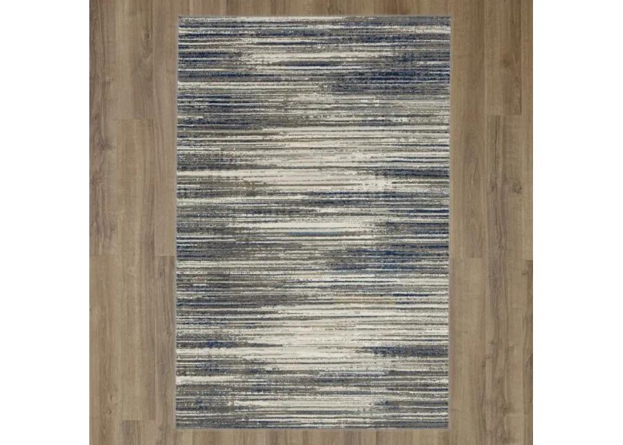 Cleopatra Bell Place Grey Dark Blue Area Rug - 7 10  X 10 0 