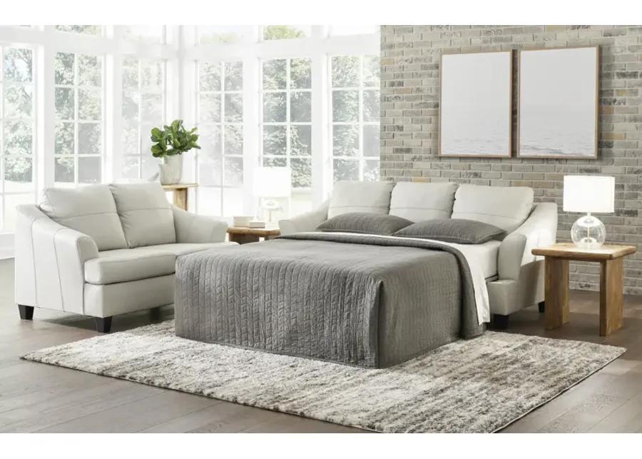 Merida Leather Queen Sleeper Sofa - Coconut