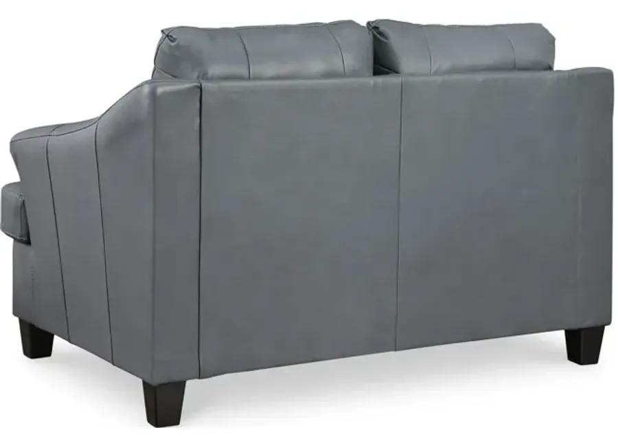 Merida Leather Loveseat - Steel