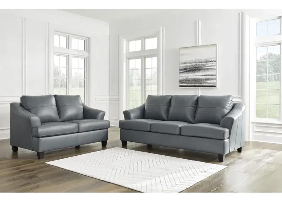 Merida Leather Loveseat - Steel