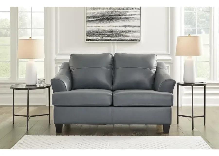 Merida Leather Loveseat - Steel