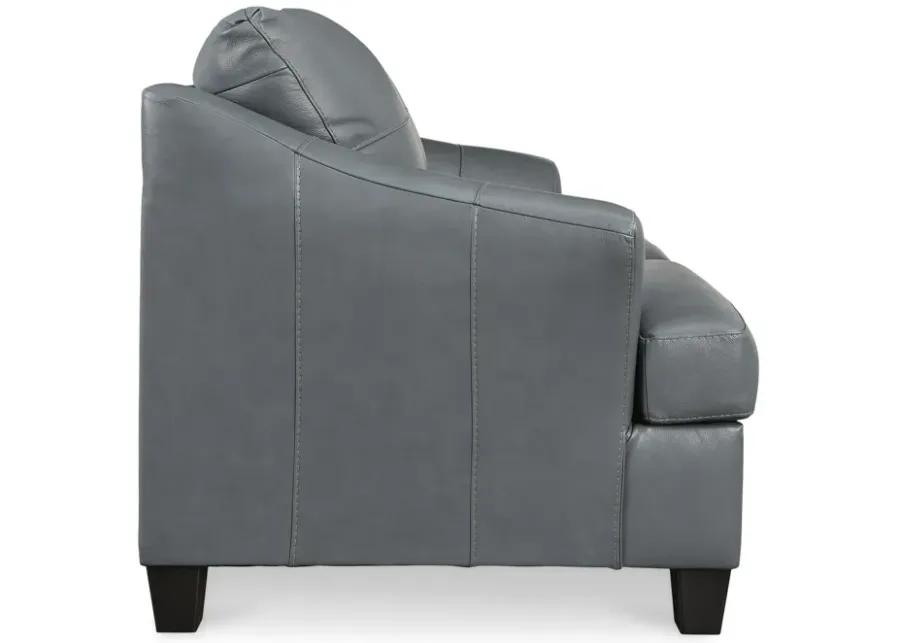 Merida Leather Loveseat - Steel