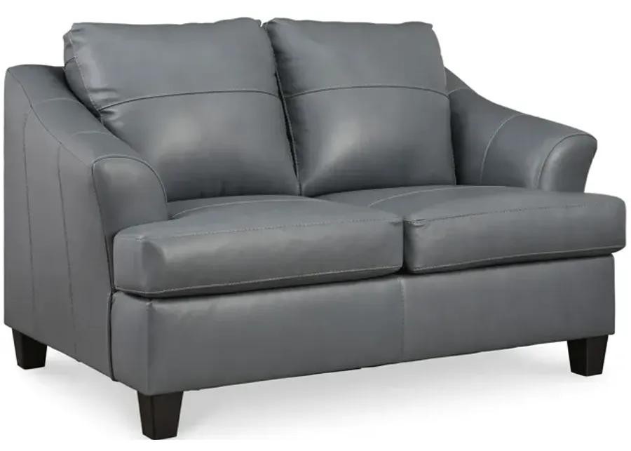 Merida Leather Loveseat - Steel