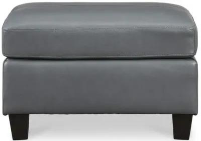 Merida Leather Ottoman - Steel