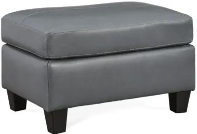 Merida Leather Ottoman - Steel