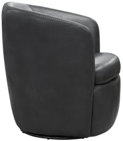 Kellen Leather Swivel Chair - Slate