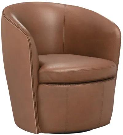 Kellen Leather Swivel Chair - Whiskey