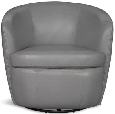 Kellen Leather Swivel Chair - Ice