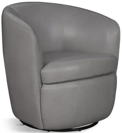 Kellen Leather Swivel Chair - Ice