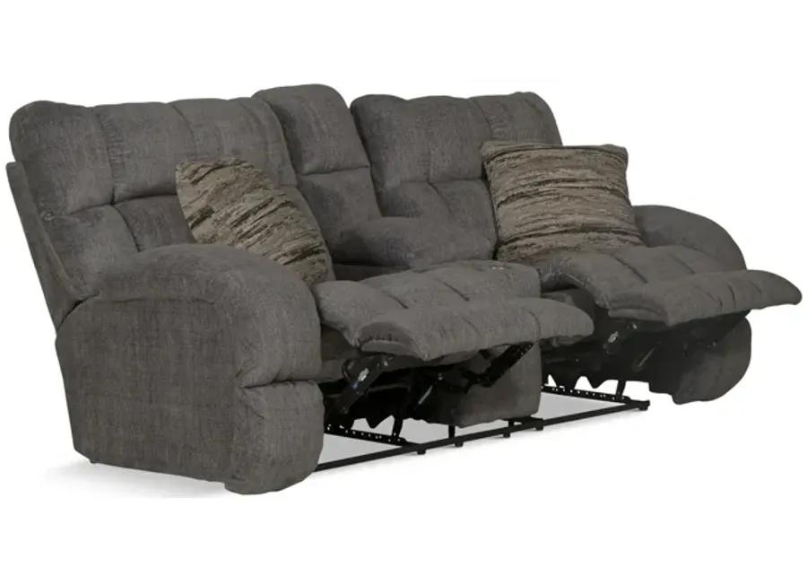 Daphne Reclining Loveseat with Console - Granite