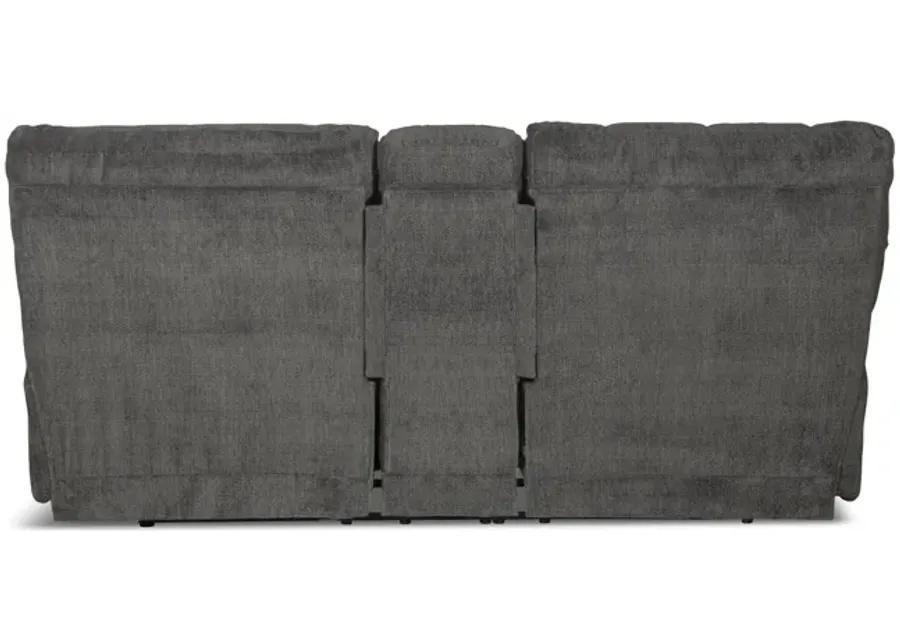 Daphne Reclining Loveseat with Console - Granite