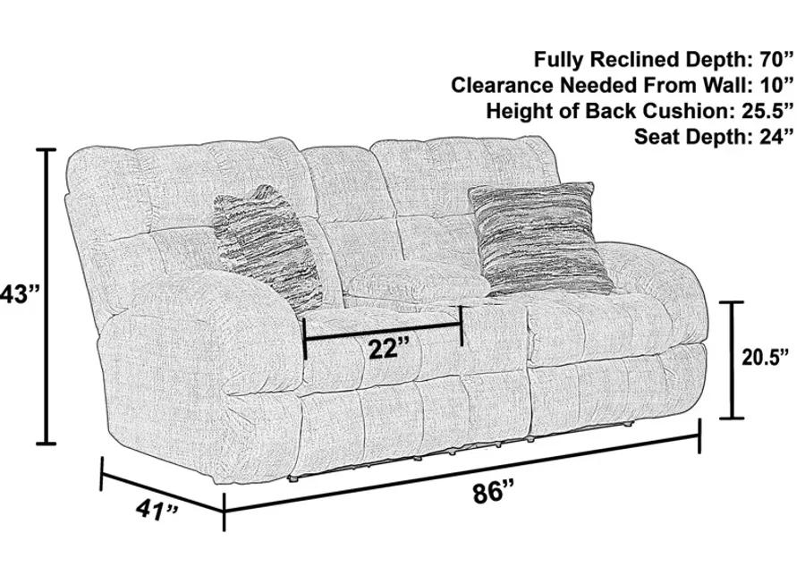 Daphne Reclining Loveseat with Console - Granite