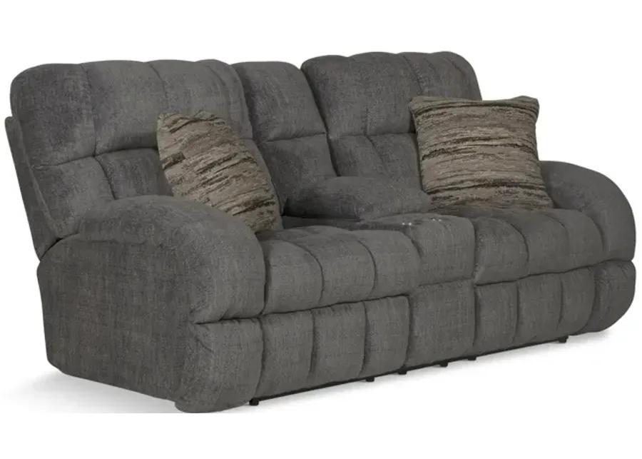 Daphne Reclining Loveseat with Console - Granite