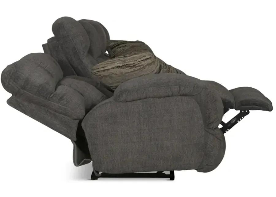 Daphne Reclining Loveseat with Console - Granite