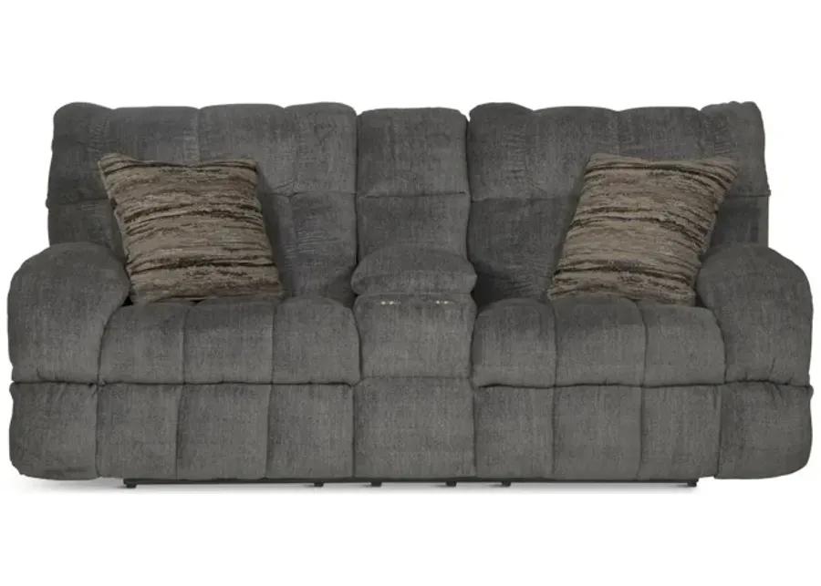 Daphne Reclining Loveseat with Console - Granite