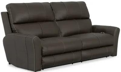 Holmes Leather Power Reclining Sofa - Coffee