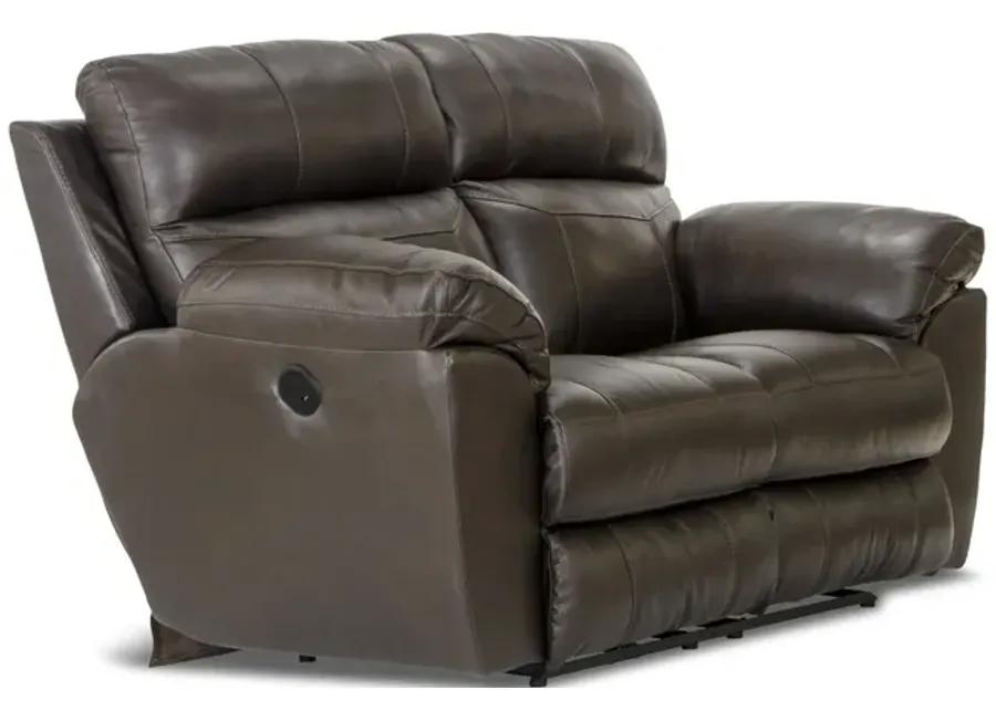 Watson Leather Power Loveseat - Chocolate