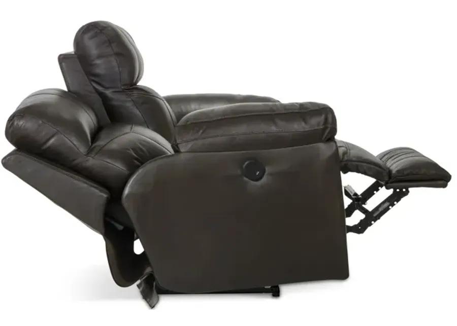 Watson Leather Power Loveseat - Chocolate