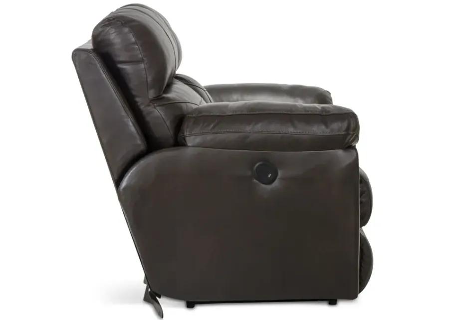 Watson Leather Power Loveseat - Chocolate