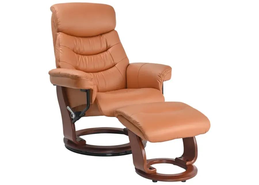 Grover Swivel Recliner   Ottoman - Saddle