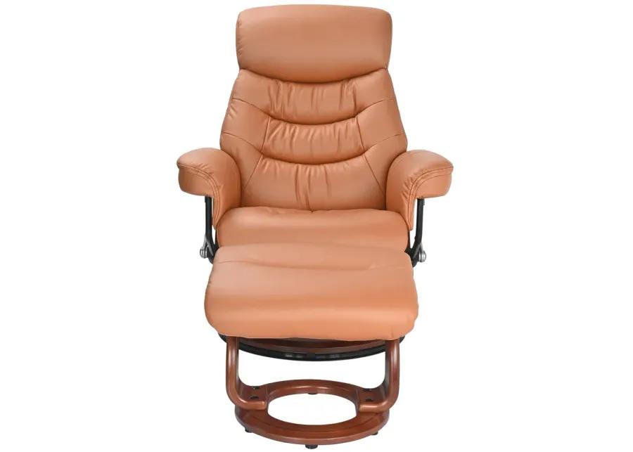 Grover Swivel Recliner   Ottoman - Saddle