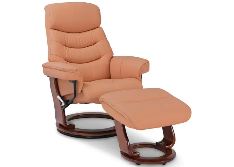 Grover Swivel Recliner   Ottoman - Saddle