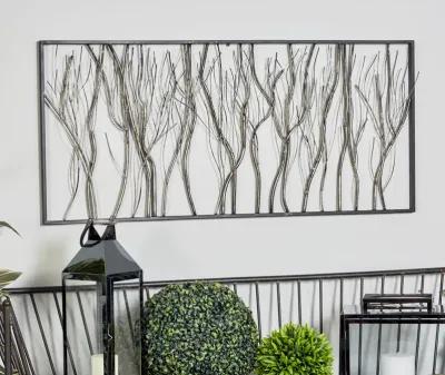 Silver Metal Trees Wall Decor