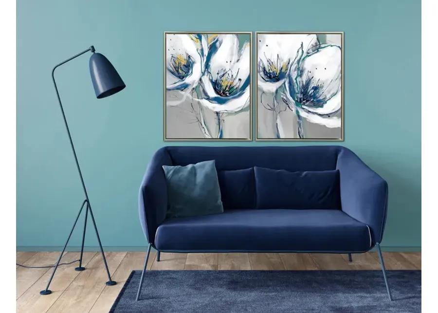 Seafoam Blooms I Gallery Framed Canvas Art