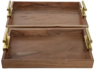 Set 2 Wooden Trays