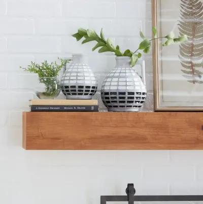 Set of 2 Handmade Grid Vases