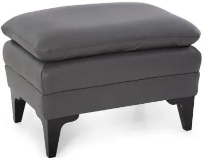 Balmoral Leather Ottoman - Rainstorm