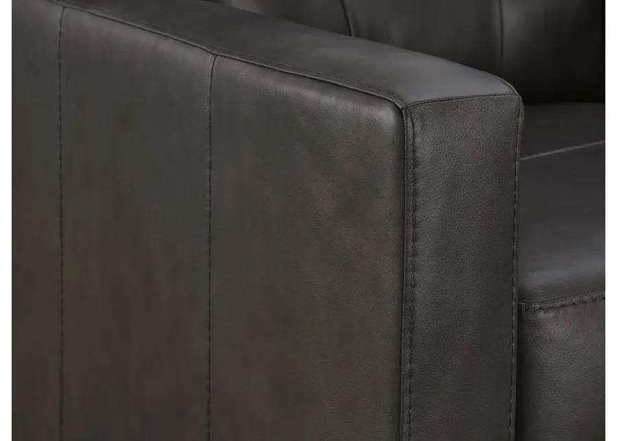 Elsa Leather Loveseat - Storm