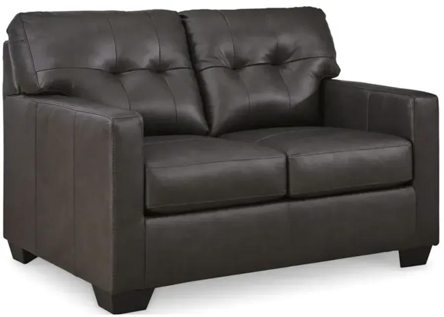 Elsa Leather Loveseat - Storm