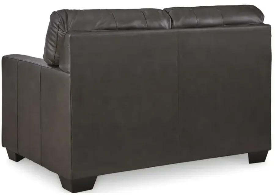 Elsa Leather Loveseat - Storm