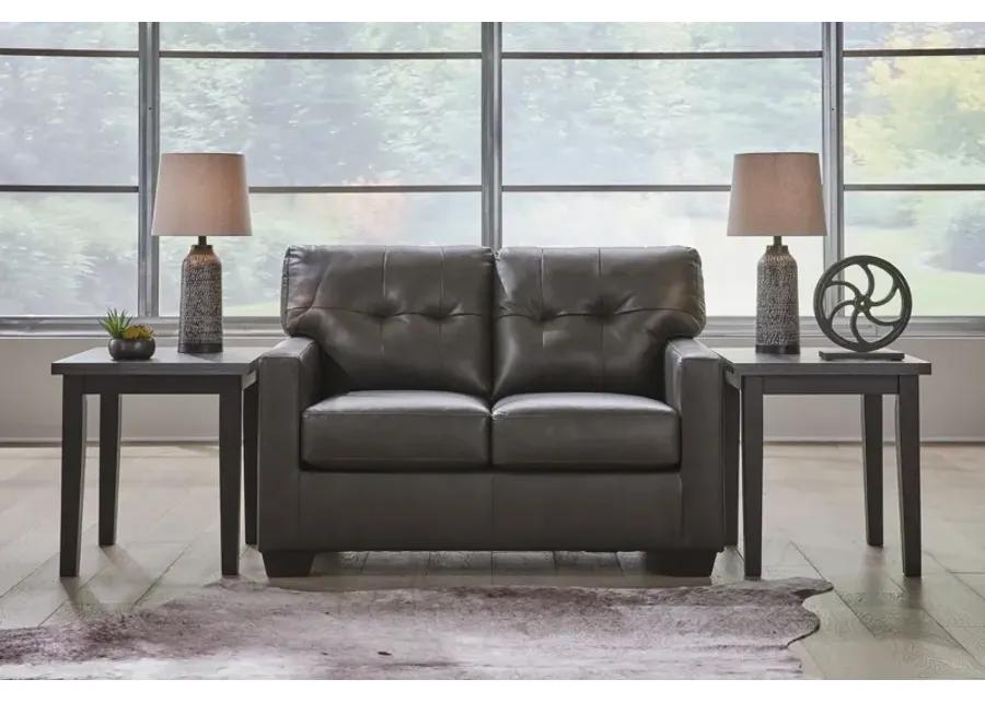 Elsa Leather Loveseat - Storm