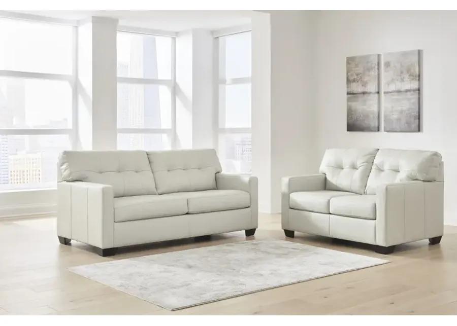 Elsa Leather Full Sleeper Sofa - Coconut