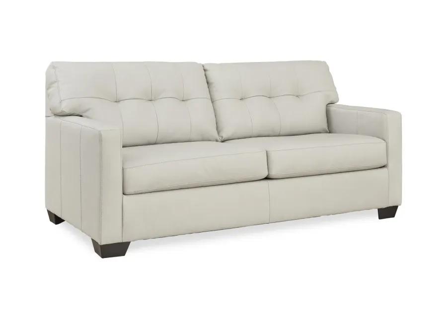 Elsa Leather Full Sleeper Sofa - Coconut