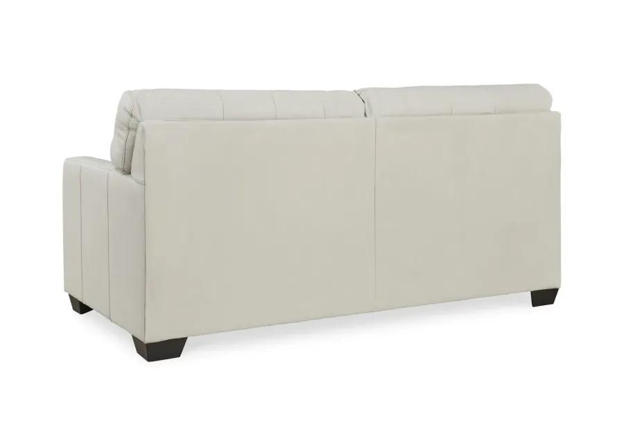 Elsa Leather Full Sleeper Sofa - Coconut