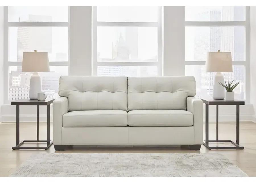 Elsa Leather Full Sleeper Sofa - Coconut