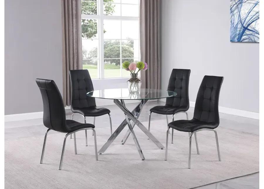 Jetta 45  Round Glass Table With 4 Modern Chairs