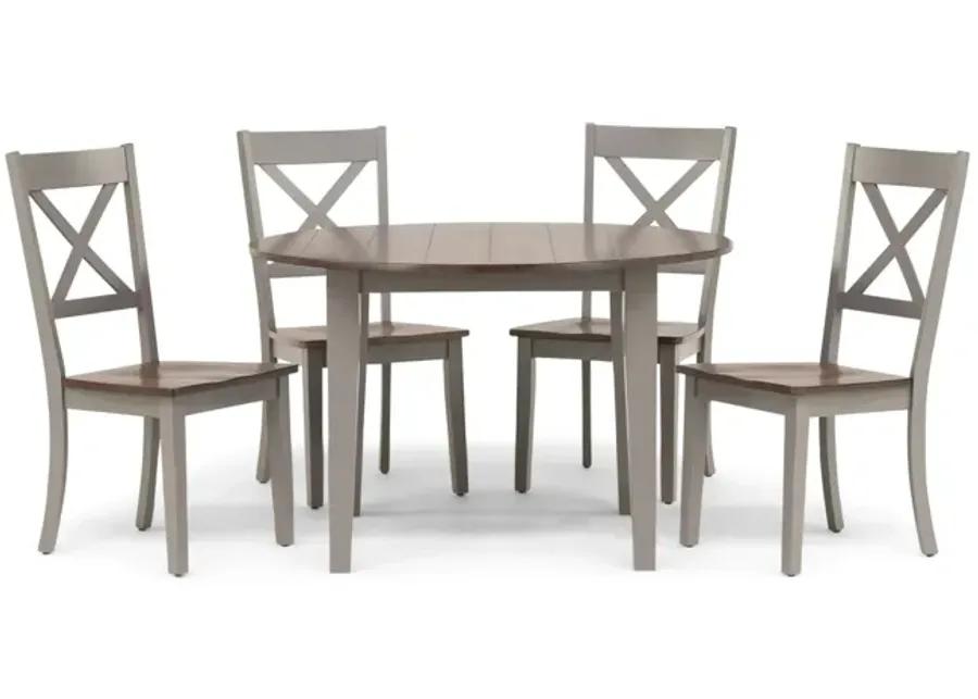   La Carte Round Table And 4 Chairs - Grey