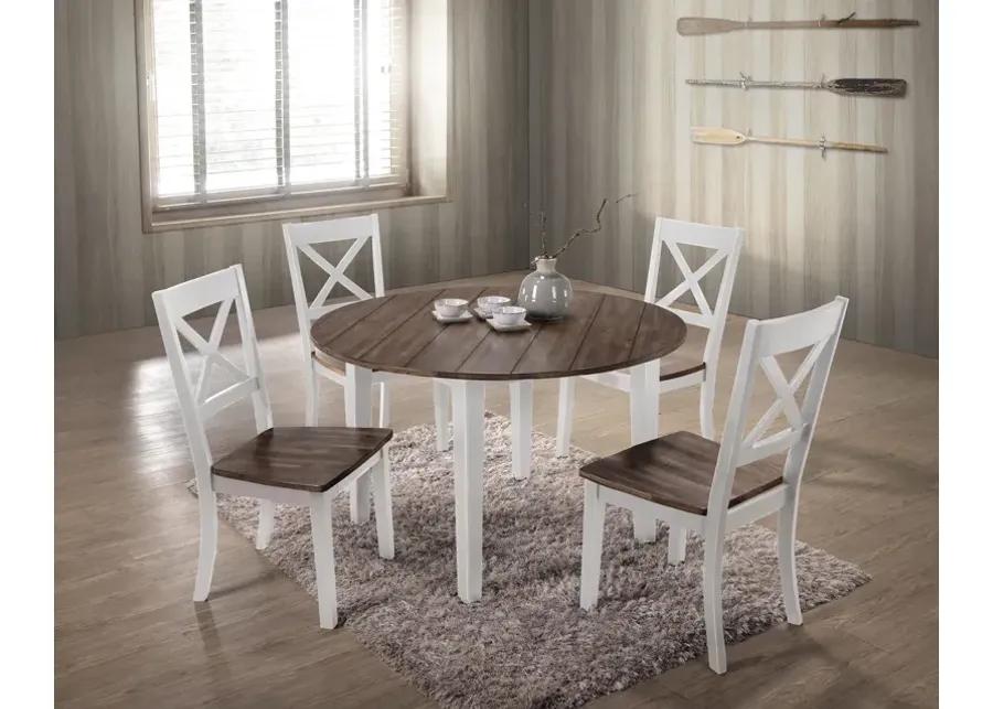   La Carte Round Table And 4 Chairs - White