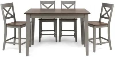   La Carte Counter Table And 4 Stools - Grey