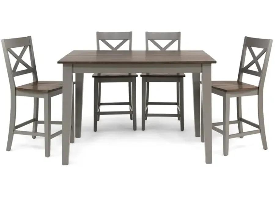   La Carte Counter Table And 4 Stools - Grey